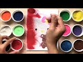 TÔ MÀU TRANH CÁT Mèo Hello Kitty ôm gấu Teddy - Learn Color Sand Painting (Chim Xinh)
