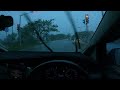 Driving in heavy rain for relaxing and you will fall asleep right away