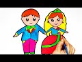 Bride and Groom drawing painting,colouring | easy acrylic painting for kids | Art and Learn