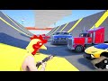 CARS vs BROKEN ROAD in GTA 5!