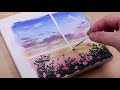 Window view rose / Acrylic painting for beginners / PaintingTutorial