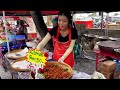 Sold out 400 Kilos ! Deep fried Chicken Skin cooked by hard working Lady | Thai Street Food