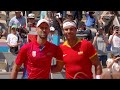 Old rivals Novak Djokovic & Rafael Nadal walk out together for possibly the final time 😭 #Paris2024