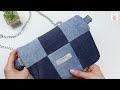 DIY Purse Making at home out of old Clothes JEANS BAG DESIGN
