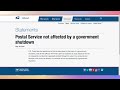 U. S. Postal Service Releases Statement Regarding Shutdown