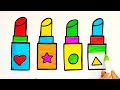 Lipstick drawing painting,colouring | easy acrylic painting for kids | Art and Learn