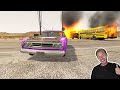 LONG CARS vs SPEEDBUMPS - Big & Small Mcqueen with Spinner Wheels vs Thomas Trains - BeamNG.Drive