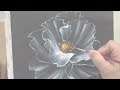 TRANSPARENT FLOWER ON BLACK BACKGROUND / ACRYLIC PAINTING STEP BY STEP