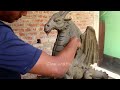 Big size Dragon making with clay | Dragon clay art sculpture