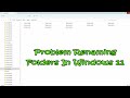 Problem Renaming Folders In Window 11
