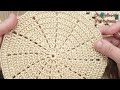 مفرش كروشيه دائري (كوستر للاطباق) بخطوات سهلة وسريعة و ممكن يتكبر لاي مقاس Crochet doily