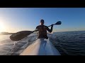 Surfski out of the sunrise Half Moon Bay