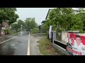 Heavy Rain and Thunderstorms at Dusk in Village Life | Walk in a Thunderstorm in Rural Indonesia