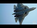 Su-57 Fighter. Aerobatics without turning off the afterburner. Felon