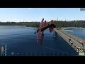 SCUM airplane rolls over and around a bridge