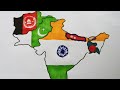 Drawing Flag Map Of South Asia #flag #countryflags #flagdrawing #art