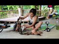 The mechanic repaired the chainsaw she found by the stream