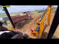 POWERTRAC EURO50 Tractor Stuck in Mud Rescue by JCB 3DX Plus and Loading Mud in Tractors