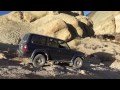 Last chance canyon steep descend with stock FZJ80 Landcruiser