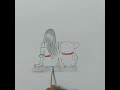 How to draw a girl back side with teddy bear|step by step tutorial