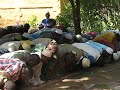 Muslim prayer ritual, West Africa village