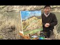 北海道の自然を描く由良真一油絵ざんまい・上利別の崖 PleinAir Painting in Hokkaido, Japan by Shinichi Yura