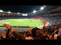 Northern Ireland and Scotland fans show respect to each others National Anthem