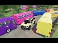 TRANSPORTING CARS, AMBULANCE, POLICE CARS, FIRE TRUCK, MONSTER TRUCK OF COLORS! WITH TRUCKS! - FS 22