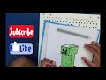How to Draw 3D colored Creeper (Minecraft)