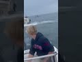 Breaching whale slams into boat with two people on board #shorts
