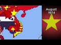 The Indochina (Vietnam) Wars Map With Flags Every Month (1946-1989)
