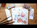 Painting with METALLIC WATERCOLORS for the first time!