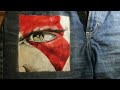 Kratos - God of War painted on jeans.
