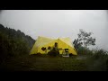 ⛈️ HIT BY STORM! heavy rain camping with strong wind & thunderstorm (SOLO CAMPING 🏕️)