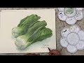 How to painting Bok choy with watercolor.#tutorial #stilllife #sketching #bok choy#小白菜写生#landscape