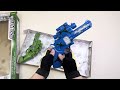 Toy gun unboxing inspection test, electric Spider Man crawling, electric submachine gun toy