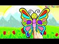 Colorful Butterfly Drawing, Painting and Coloring for Kids & Toddlers | How to Draw, Paint Easy #251