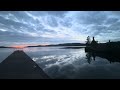 Isle Royale moskey basin loons at sunrise