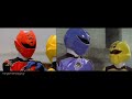 Power Rangers Jungle Fury First Appearance Split Screen (PR and Sentai version)