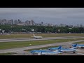 Heavy crosswind Boeing 737 landing at Aeroparque, Argentina