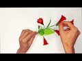How To Make Red flowers | Easy and Step By Step Tutorial | Art and Craft