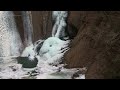 袋田の滝 冬の風景 氷瀑 HDR 4K Japan Beautiful Frozen Waterfalls | Nature Sound of Fukuroda no Taki