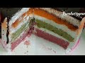 🔥🔥💯ഓവനില്ലാതെ വളരെ ടേസ്റ്റിയായ Juans rainbow cake ഉണ്ടാക്കാം #fresh fruit cake #parukuttygouri