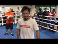 EXPLOSIVE!! MANNY PACQUIAO SMASHES THE PADS WITH FREDDIE ROACH