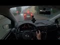 Driving Into a Severe RAINSTORM with Intense Rainfall / 3 Hours for Sleeping / 4K / POV /No Talking