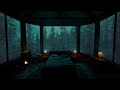 Relaxing rain outside and Fire to fall asleep in 15 minutes - Soothing piano music in a cozy room