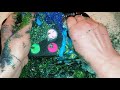 ASMR Satisfying Soaked Floral Foam Glitter Bomb Crushing. Glitter Volcano Explosion.