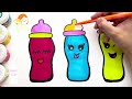 Baby Feeder Drawing, Painting and Colouring For Kids And Toddlers 🍼💜 | Baby Bottles | Easy Drawings