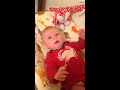 Chatterbox baby likes to 'talk'