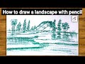How to draw a landscape with pencil/Drawing a landscape /Drawing tutorial